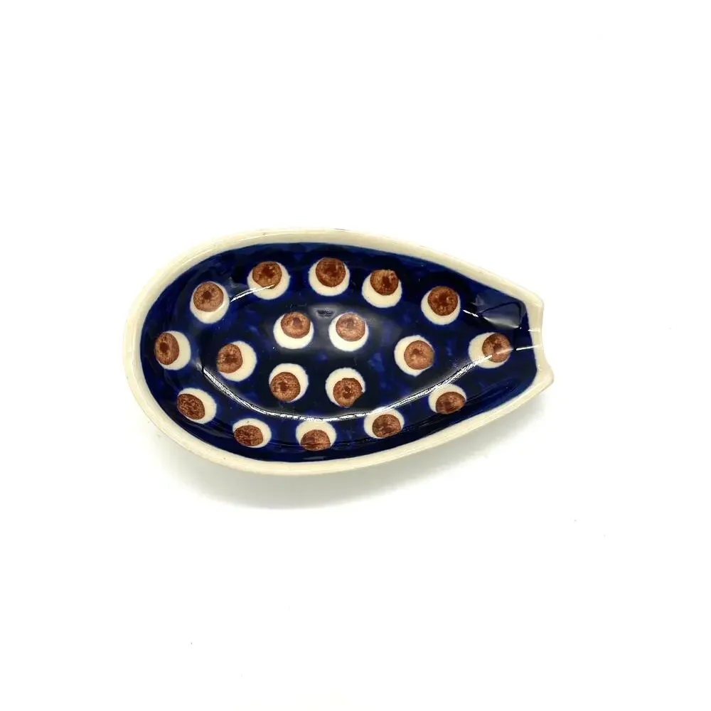 Boleslawiec Polish Pottery Spoon Rest Hand Made Poland 4.75